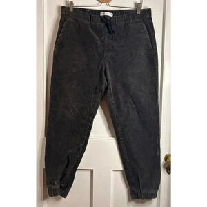 Men’s Zara Grey Corduroy Pants with Elasticized Waist and Ankles L